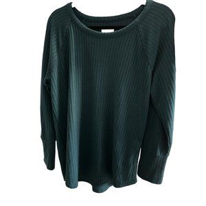 Chaser size XXL FOREST GREEN long sleeve large cuff thermal round neck top